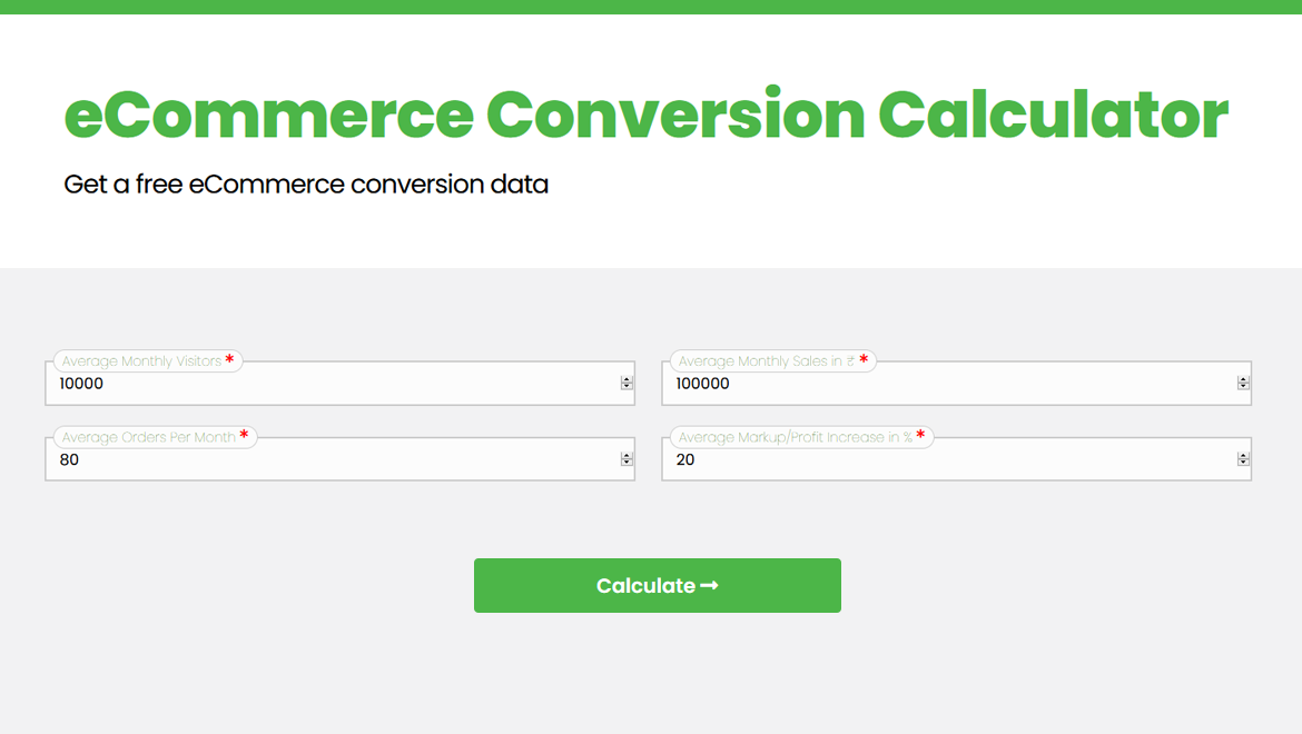 Free eCommerce Conversion Calculator